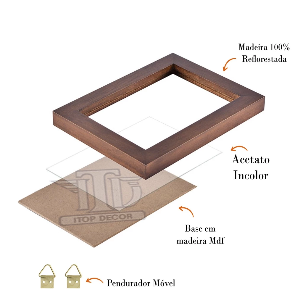 Kit 5 Molduras Quadros Certificados Acetato 21x30cm A4