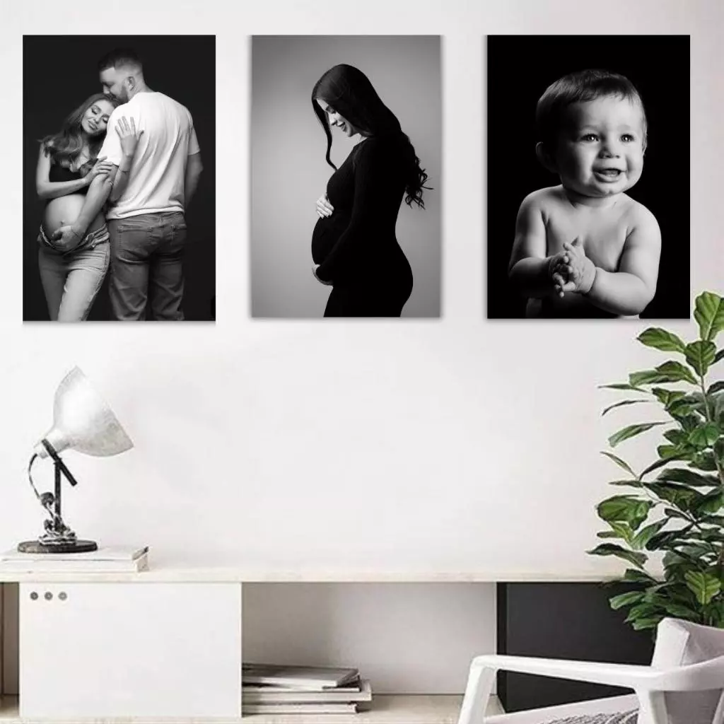 Quadros personalizados com suas Fotos 3 peças mosaico presente Casal Família decoração sala quarto