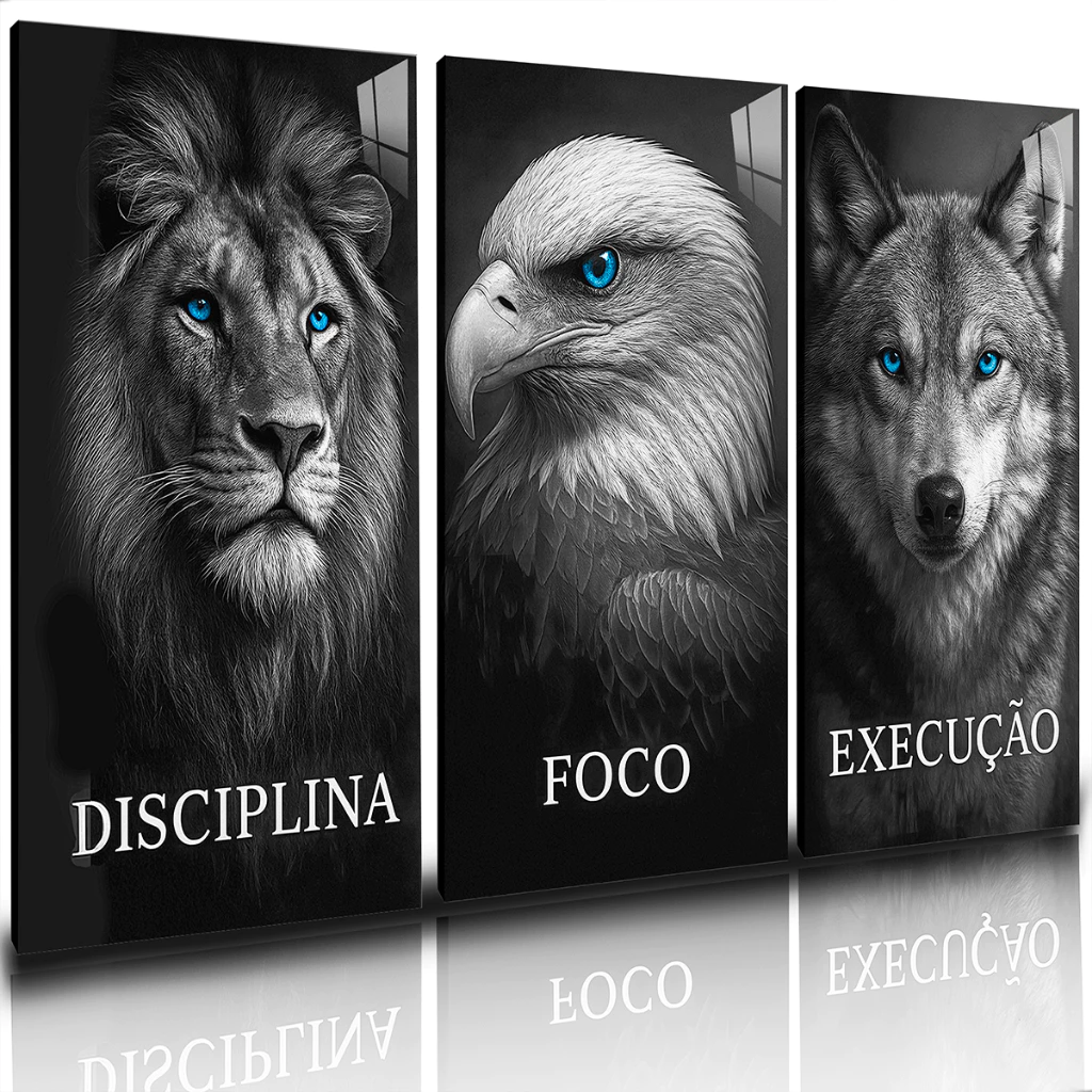 Quadros Decorativos Disciplina Foco Execução Animais 120x60