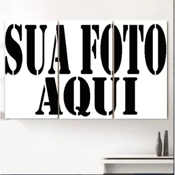 kit Quadros Decorativo 3 peças 120X60 Personalizado Sua foto imagem aqui familia oração sala quarto