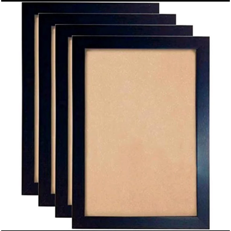 kit com 4 molduras A4 30x21 (PRETA)  com acetato