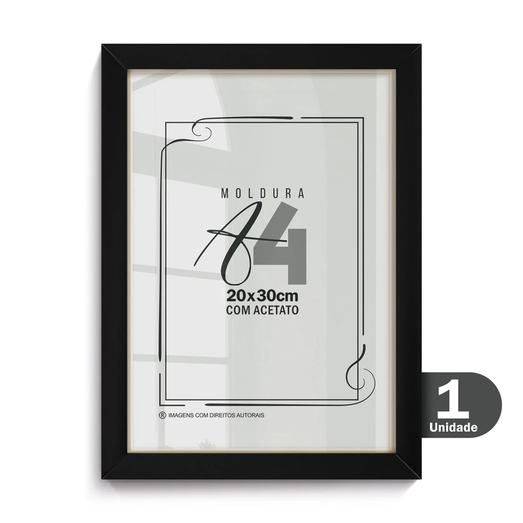 Quadro Moldura A4 20x30 Porta Retrato Acetato Certificado