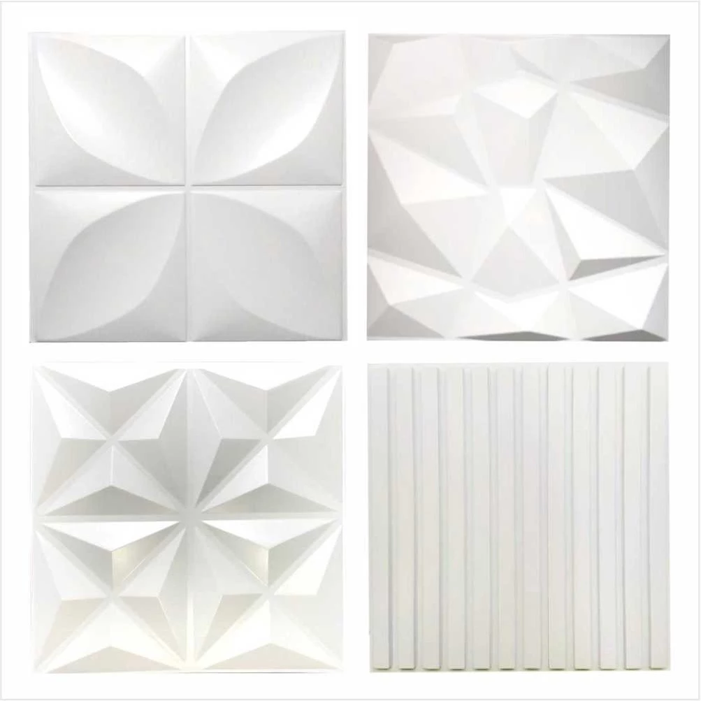 Kit 100 Placas PVC 3D Revestimento De Parede 25x25 Cm Alto Relevo Fácil Limpeza